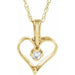 Ladies Natural Diamond Heart Necklace (I1, G-H) — 14K Yellow Gold