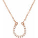 Ladies Natural Diamond Horseshoe Necklace (I1, G-H) — 14K Rose Gold