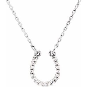 Ladies Natural Diamond Horseshoe Necklace (I1, G-H) — 14K White Gold