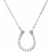 Ladies Natural Diamond Horseshoe Necklace (I1, G-H) — 14K White Gold