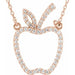 Ladies Natural Diamond Apple Necklace (I1, G-H) — 14K Rose Gold