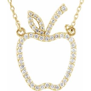 Ladies Natural Diamond Apple Necklace (I1, G-H) — 14K Yellow Gold