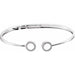 Ladies Natural Diamond Circle Hinged Cuff Bracelet (I1, H+) — 14K White Gold