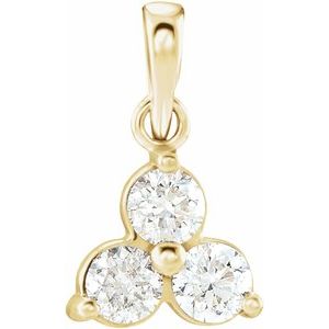 Ladies Natural Diamond Three-Stone Pendant (I1, G-H) — 14K Yellow Gold