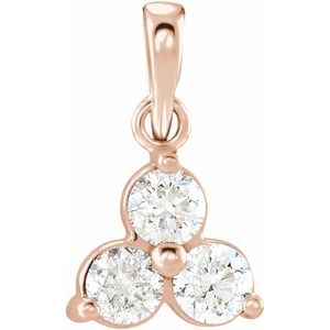 Ladies Natural Diamond Three-Stone Pendant (I1, G-H) — 14K Rose Gold
