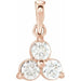 Ladies Natural Diamond Three-Stone Pendant (I1, G-H) — 14K Rose Gold