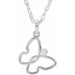 Ladies Natural Diamond Butterfly Necklace (G-H, I1) — Sterling Silver