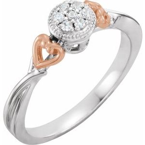 Ladies 10K White/ Natural Diamond Promise Ring (I2, H+) — 10K White/Rose Gold