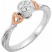 Ladies 10K White/ Natural Diamond Promise Ring (I2, H+) — 10K White/Rose Gold