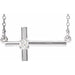 Ladies Natural Diamond Sideways Cross Necklace (I1, G-H) — Sterling Silver