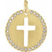 Ladies Natural Diamond Pierced Cross Pendant (I1, G-H) — 14K Yellow Gold
