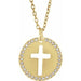 Ladies Natural Diamond Pierced Cross Necklace (I1, G-H) — 14K Yellow Gold