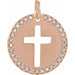 Ladies Natural Diamond Pierced Cross Pendant (I1, G-H) — 14K Rose Gold