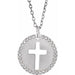Ladies Natural Diamond Pierced Cross Necklace (I1, G-H) — Sterling Silver