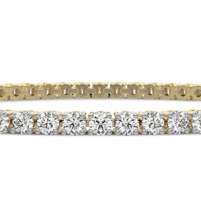 4 Prong Round Tennis Bracelet - 14K yellow Gold, 15.00 CT (12362)