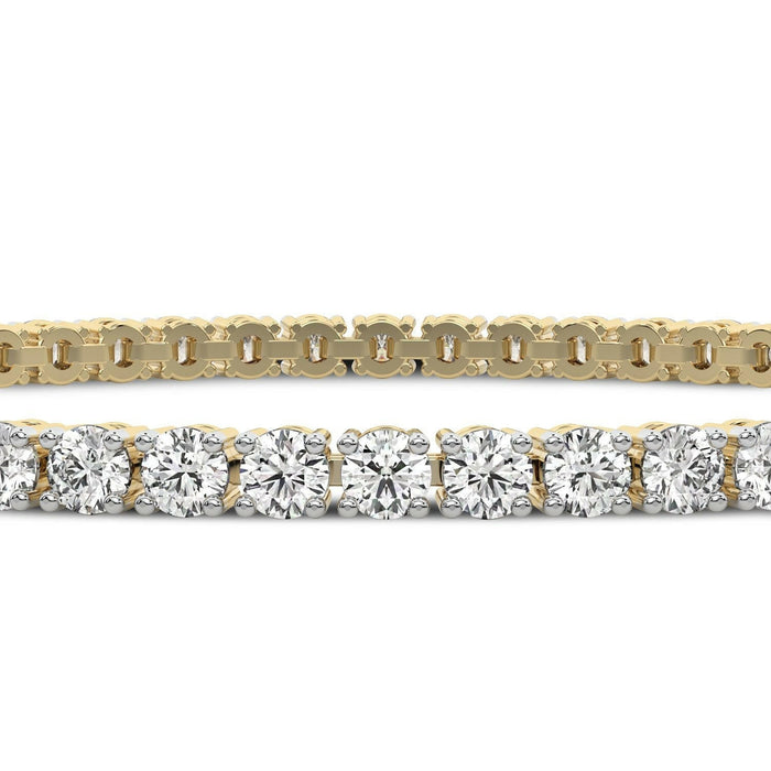 4 Prong Round Tennis Bracelet - 14k Yellow Gold, 15.00 Ct Databazaar