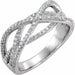 Ladies Natural Diamond Criss-Cross Ring (I1, H+) — 14K White Gold