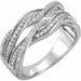 Ladies Natural Diamond Criss-Cross Ring (I1, H+) — 14K White Gold