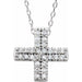 Ladies Natural Diamond Cross Necklace (I1, G-H) — Sterling Silver