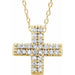 Ladies Natural Diamond Cross Necklace (I1, G-H) — 14K Yellow Gold