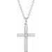 Ladies Natural Diamond Youth Cross Necklace (I1, G-H) — 14K White Gold