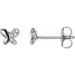 Ladies Natural Diamond Butterfly Earrings — Sterling Silver
