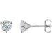 Ladies Natural Diamond Stud Earrings (I2, I-J) — 14K White Gold