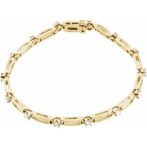 Ladies Natural Diamond Line Bracelet (I1, G-H) — 14K Yellow Gold