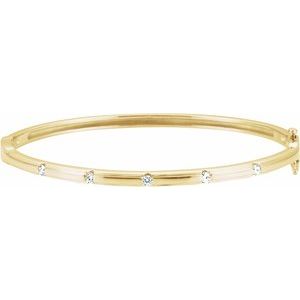 Ladies Natural Diamond Bangle Bracelet (I1, G-H) — 14K Yellow Gold