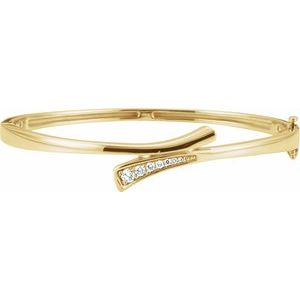 Ladies Natural Diamond 6 1/ Bangle Bracelet (I1, G-H) — 14K Yellow Gold