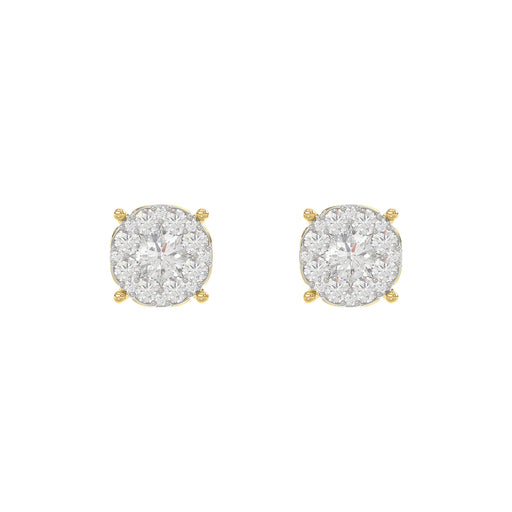 LADIES EARRINGS 0.30CT ROUND DIAMOND 14K YELLOW GOLD (SI QUALITY)
