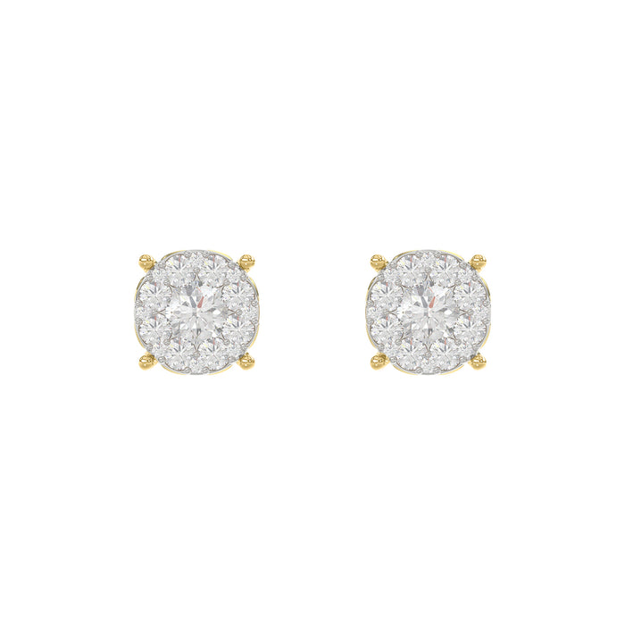 LADIES EARRINGS 0.30CT ROUND DIAMOND 14K YELLOW GOLD (SI QUALITY)