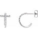 Ladies Natural Diamond Cross 12.15 mm Hoop Earrings (SI2-SI3, G-H) — Platinum