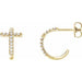 Ladies Natural Diamond Cross 12.15 mm Hoop Earrings (I1, G-H) — 14K Yellow Gold
