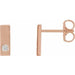 Ladies Natural Diamond Bar Earring — 14K Rose Gold