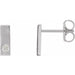 Ladies Natural Diamond Bar Earring — Sterling Silver