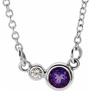 Ladies Natural Amethyst Natural Diamond Necklace (Si2-Si3, G-H) — Platinum