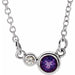 Ladies Natural Amethyst Natural Diamond Necklace (Si2-Si3, G-H) — Platinum