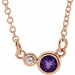 Ladies Natural Amethyst Natural Diamond Necklace (I1, G-H) — 14K Rose Gold