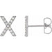 Ladies Natural Diamond Initial X Earrings (I1, G-H) — Sterling Silver
