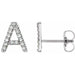 Ladies Natural Diamond Initial A Earring (Si2-Si3, G-H) — Platinum