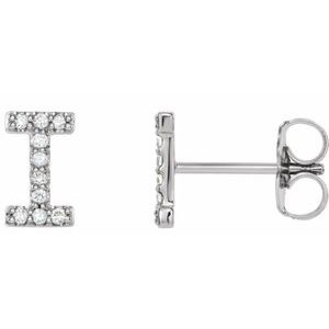 Ladies Natural Diamond Initial I Earring (I1, G-H) — Sterling Silver