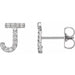 Ladies Natural Diamond Initial J Earring (Si2-Si3, G-H) — Platinum