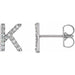 Ladies Natural Diamond Initial K Earring (I1, G-H) — 14K White Gold