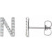 Ladies Natural Diamond Initial N Earring (Si2-Si3, G-H) — Platinum