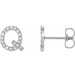 Ladies Natural Diamond Initial Q Earrings (I1, G-H) — Sterling Silver