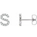 Ladies Natural Diamond Initial S Earring (I1, G-H) — 14K White Gold