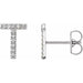 Ladies Natural Diamond Initial T Earrings (Si2-Si3, G-H) — Platinum