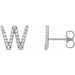 Ladies Natural Diamond Initial W Earrings (I1, G-H) — Sterling Silver