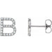 Ladies Natural Diamond Initial B Earrings (Si2-Si3, G-H) — Platinum